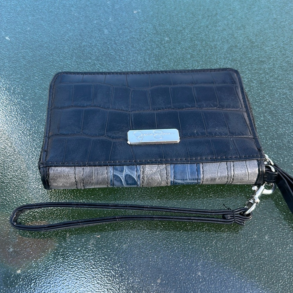 Jessica Simpson Bi-Fold Black, Gray, Blue Wallet
